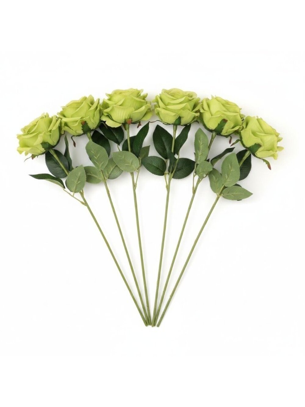 Green Rose Stems Artificial Roses Lime Green Floral Stems Farmhouse 6